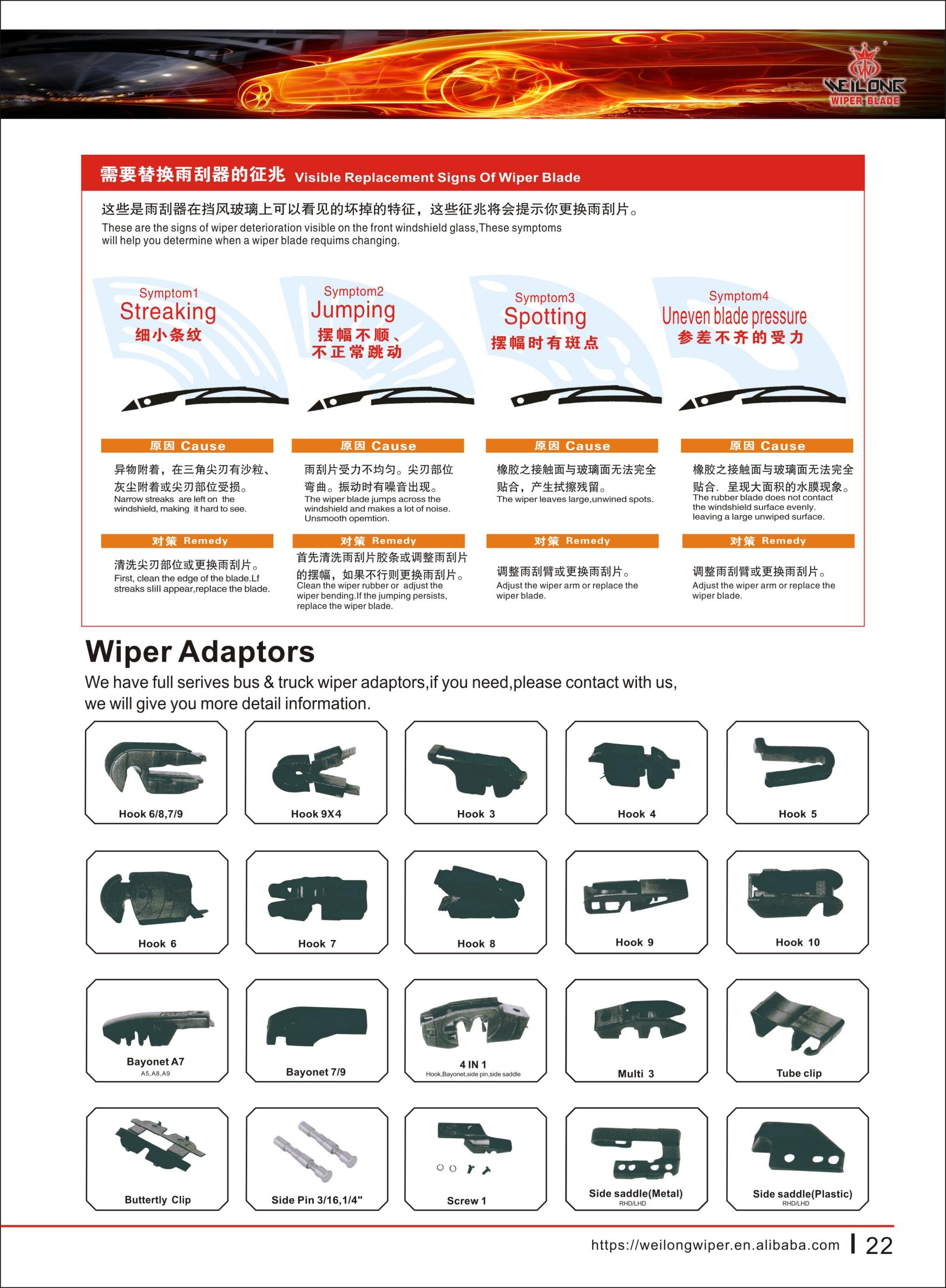 Wiper blade adapters and replacement signs